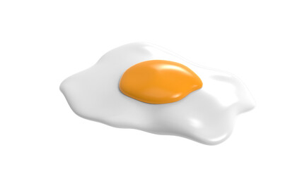fried egg with yellow yoke isolated 3d render illustration
