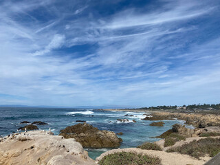 Rochers sur la côte pacifique sauvage, Péninsule de Monterey, Californie, Etats-Unis 