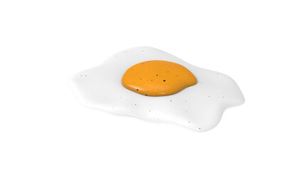 fried egg with yellow yoke isolated 3d render illustration

