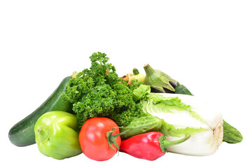 Fresh vegetables on a white background isolated