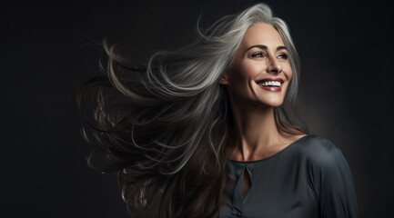 Fototapeta premium Attractive Woman in the Best Age as a Symbol of a New Time Wallpaper Background Magazine Cover Digital Art 