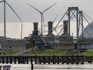 Chemical industrial area landscape in Delfzijl in the Netherlands