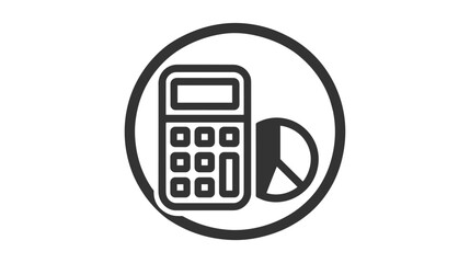 Financial calculation line icon isolated on white background