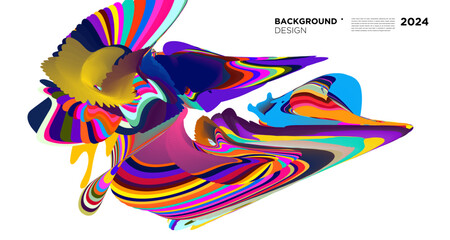 Colorful abstract fluid shape for digital web banner design template 2024