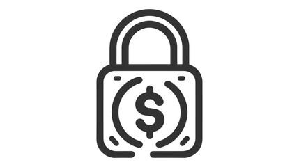 Lock money icon. Line vector. Isolate on white background