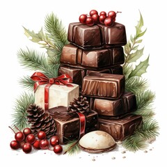 Fototapeta na wymiar Assortiment de chocolats de Noël