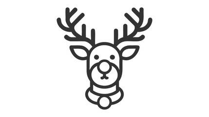 Christmas Deer icon. Christmas icon in gray color on white background