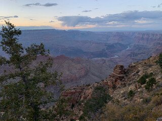 Naklejka premium Coucher de soleil sur le Grand Canyon, en Arizona