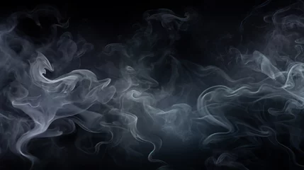 Fotobehang smoke on black background © Anisha
