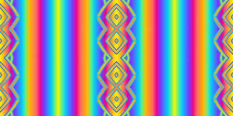 Seamless colourful hologram aesthetic simple and modern line art pattern 