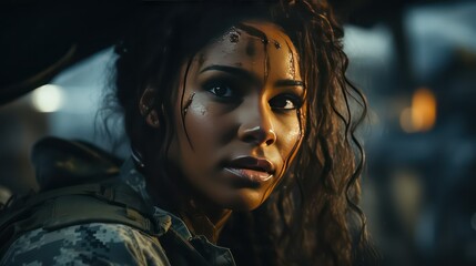 black woman with curly hair