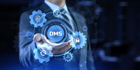 DMS Document management system business technology concept.