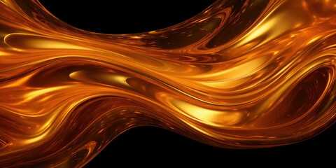 Flowing gold on Gradient Black Background.