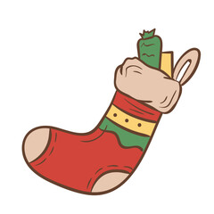 Christmas Element Illustration Sock