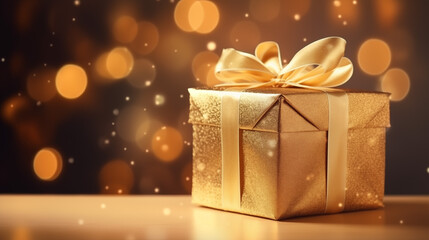 Golden gift box wink