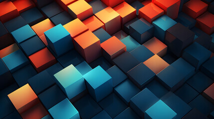 Abstract Background with Cubes. Generative AI.