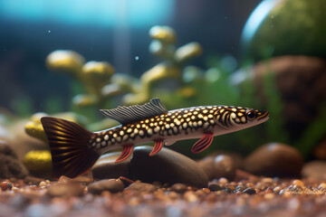 fish swim underwater. Neural network AI generated art