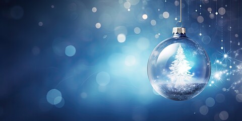 Obraz na płótnie Canvas Festive glitter. Sparkling christmas ornaments in winter glow. Magic of season. Shiny baubles adorning tree. Winter wonderland decor. Ornate in snowy silence