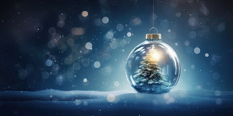 Obraz na płótnie Canvas Festive glitter. Sparkling christmas ornaments in winter glow. Magic of season. Shiny baubles adorning tree. Winter wonderland decor. Ornate in snowy silence