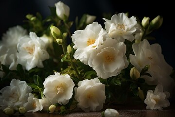Bouquet of white flowers. Generative AI