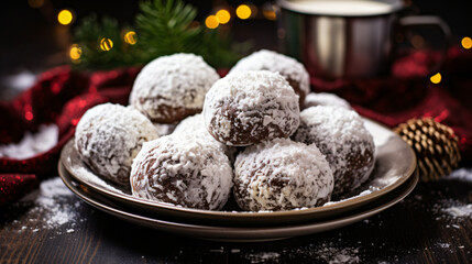 Almond and chocolate snowball cookies