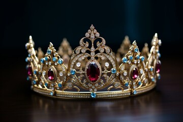 luxurious crown adorned with sparkling gems. Generative AI