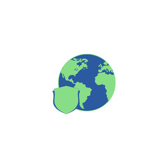  Shield protect world icon isolated on transparent background