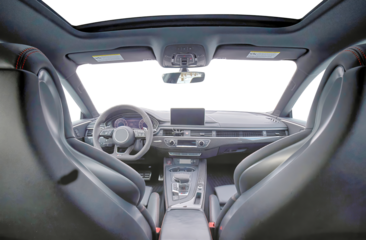 Modern luxury car interior elements wallpaper. Black leather car interior with transparent outside background, png illustration