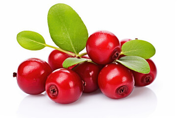 Lingonberry on white background