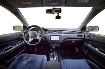 Inside moden car with transparent background, luxury car interior elements png illustration wallpaper
