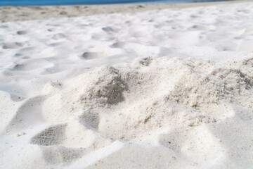 Close-up of a seamless background with white sand beach. Generative AI