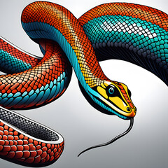 colored snakes, AI-Generatet