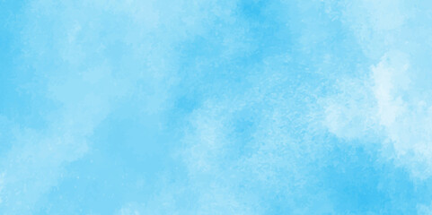 Abstract Watercolor shades blurry and defocused Cloudy Blue Sky Background,Aquarelle paint paper textured canvas for design, card template. Light sky blue shades watercolor background.