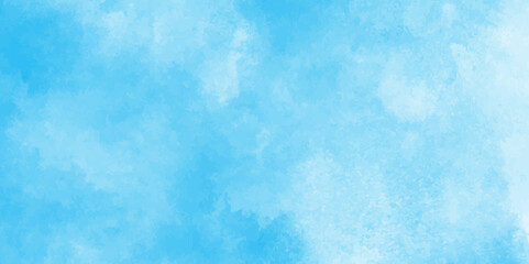 Blue Sky with white cloud and clear abstract. Beautiful air sunlight with clouds colorful.blurred and grainy Blue powder explosion on white background, Classic hand painted Blue watercolor background,