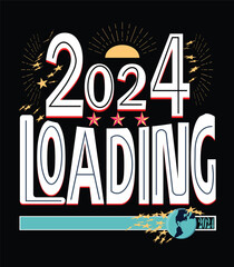 New Year 2024 T-shirt, Poster, Template, Vector Design