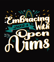 New Year 2024 T-shirt, Poster, Template, Vector Design