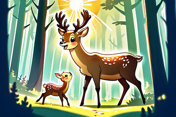 cute deer Generative AI