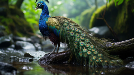 Naklejka premium peacock in the zoo