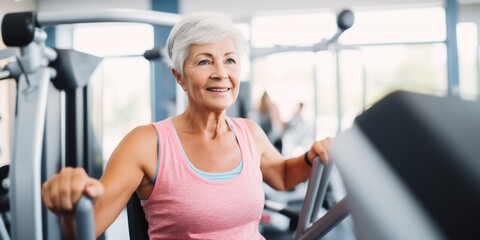 Obraz premium Portrait of elderly people in the gym