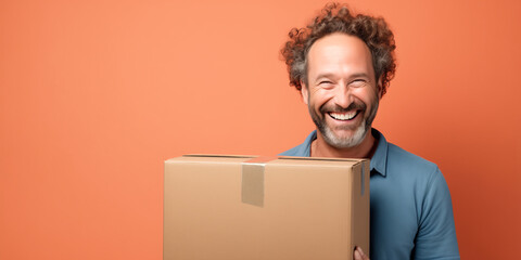 Portrait of a man with box