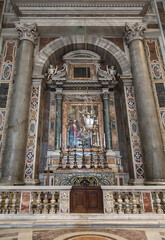 The altar of Gregory I Pope (Saint Gregory the Great) in the interior of St. Peter's Cathedral in...