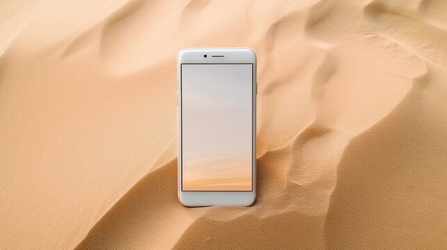 App icon vector-style image of smartphone in sand mockup