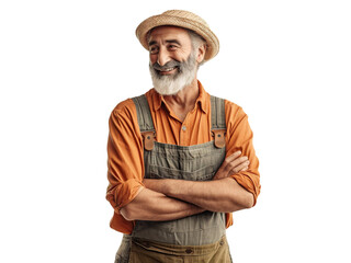 Cheerful middle-aged farmer, cut out