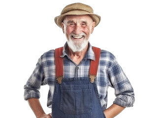 Cheerful middle-aged farmer, cut out