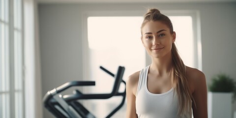 Portrait young fitness woman