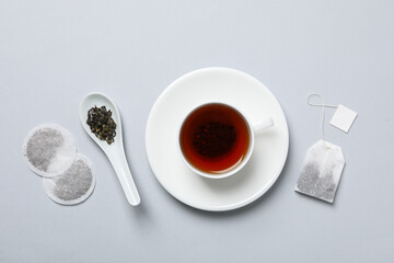 Concept of hot drink for drinking in cold season - tea