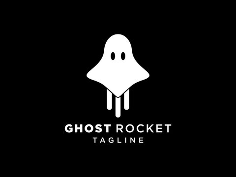 rocket ghost logo design