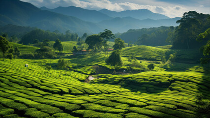 Tea Plantation in Cameron Highlands, Malaysia. It is one of the most popular tourist attractions in Malaysia.