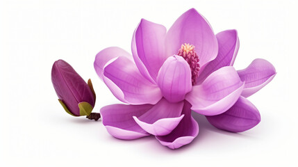 Purple magnolia flower Magnolia Felix isolated on white background