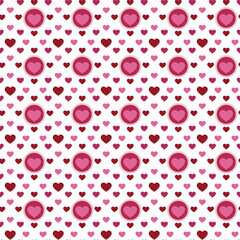 Hand drawn red hearts seamless pattern, Valentine's, Mother's day, birthday card, wallpaper or gift wrap design.
